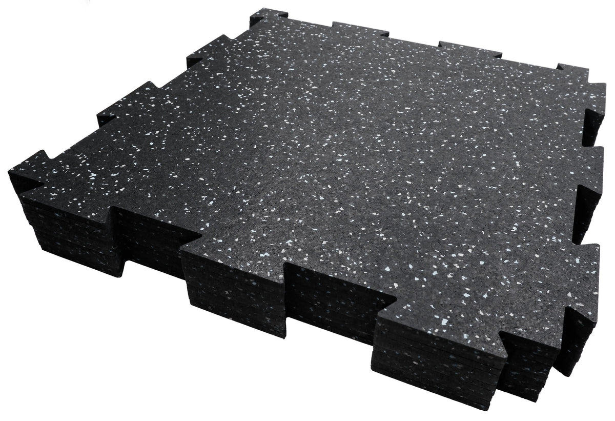 19 x 19 x 6mm Fitness Rubber Tiles, 23.5 SF, Grey, 10 Piece N746989
