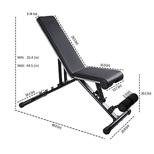 Adjustable Weight Bench 1100 lb Foldable N1110