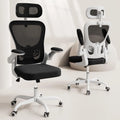 White Ergonomic Mesh Office Chair with Lumbar Support and Headrest W126809