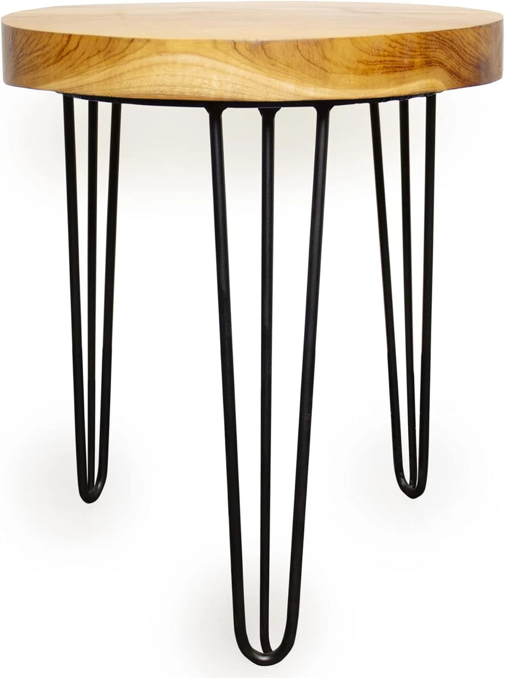 Round Teak Wood Accent End Table S28392