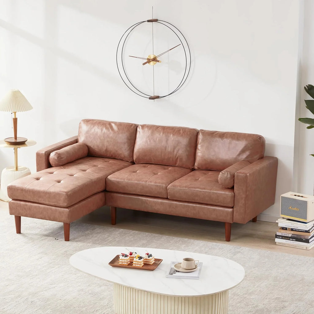 Brown L Shaped Sectional Sofa with Reversible Chaise K192581