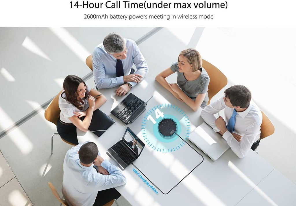Bluetooth Conference Speaker with USB-C and Aux Cables M511524