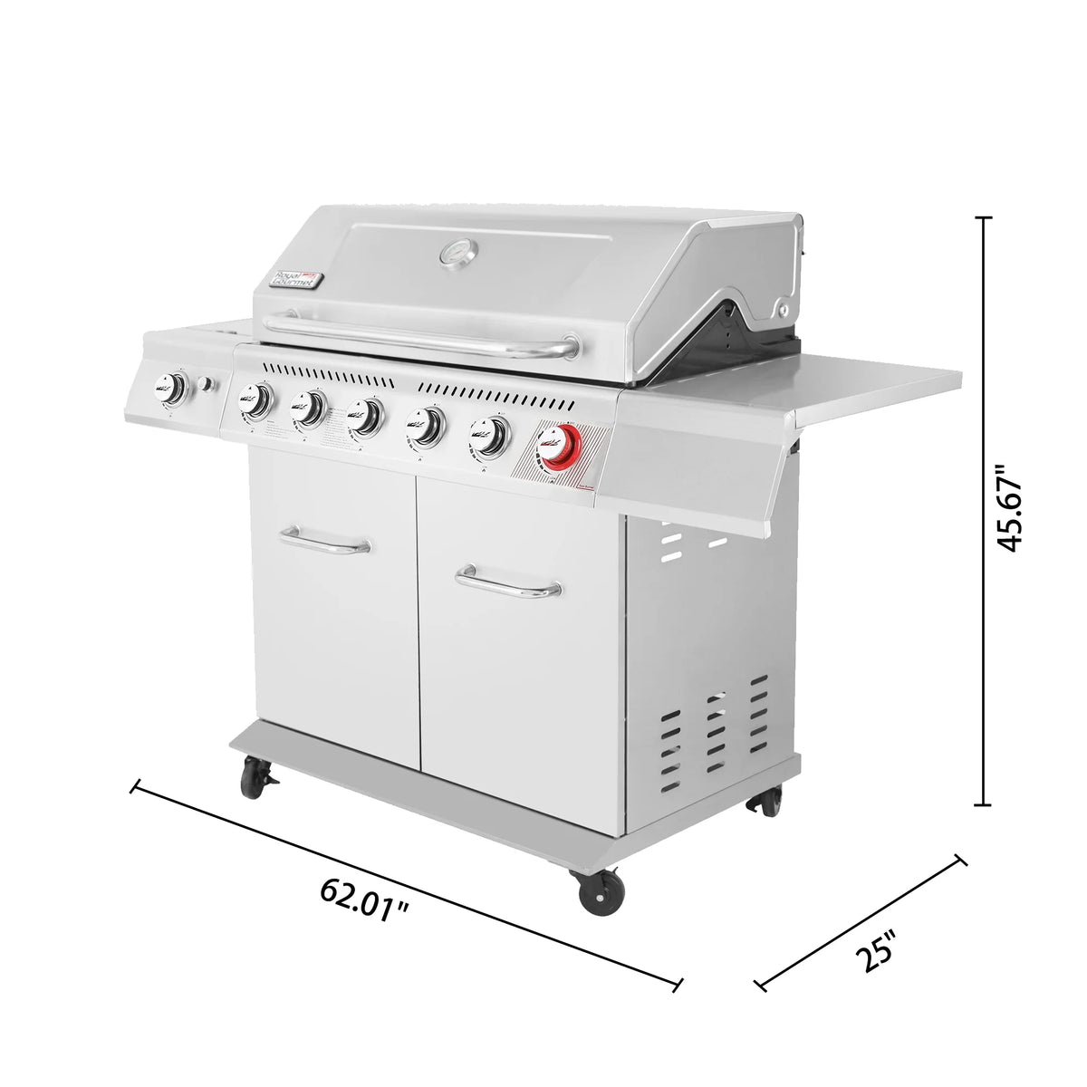 5-Burner Gas Grill with Rotisserie Kit E62097