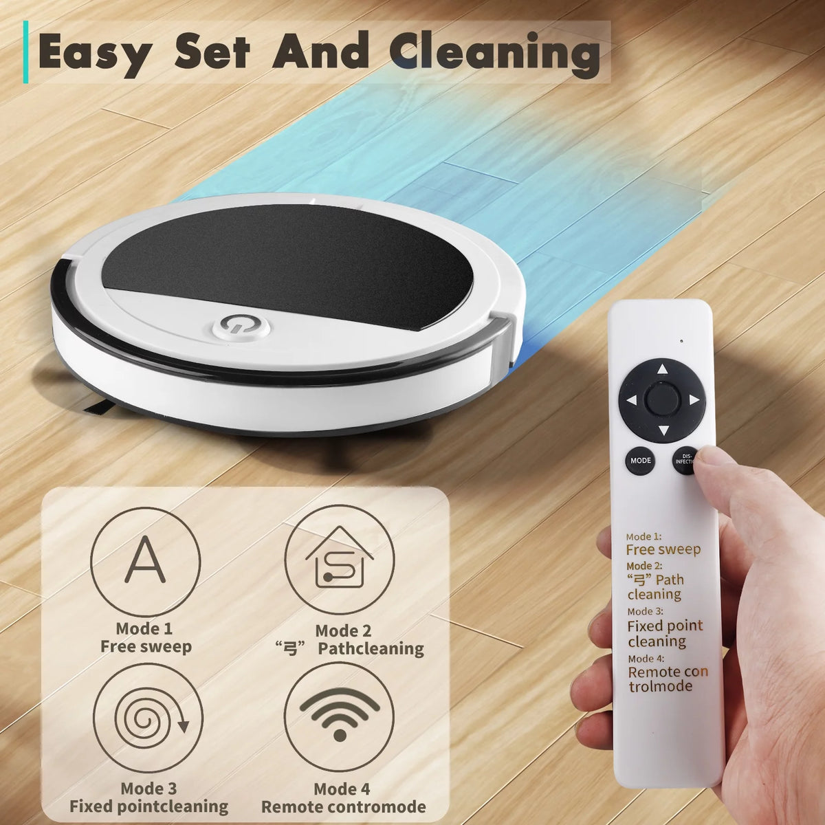 Robot Vacuum Cleaner with Remote Control, 2000Pa F28735