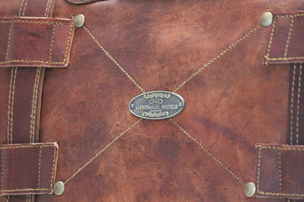 Distressed Leather Messenger Bag Satchel (13 X 18) H39350