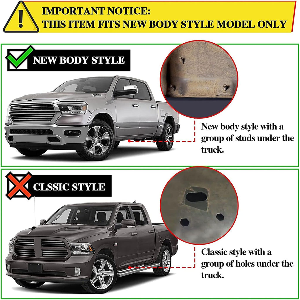 6.5 inch Running Boards Side Steps Nerf Bars Black Power Coating A4212