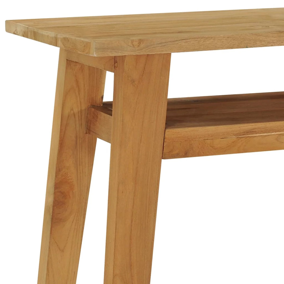 Teak Wood Console Table with 3 Open Shelves Z346907