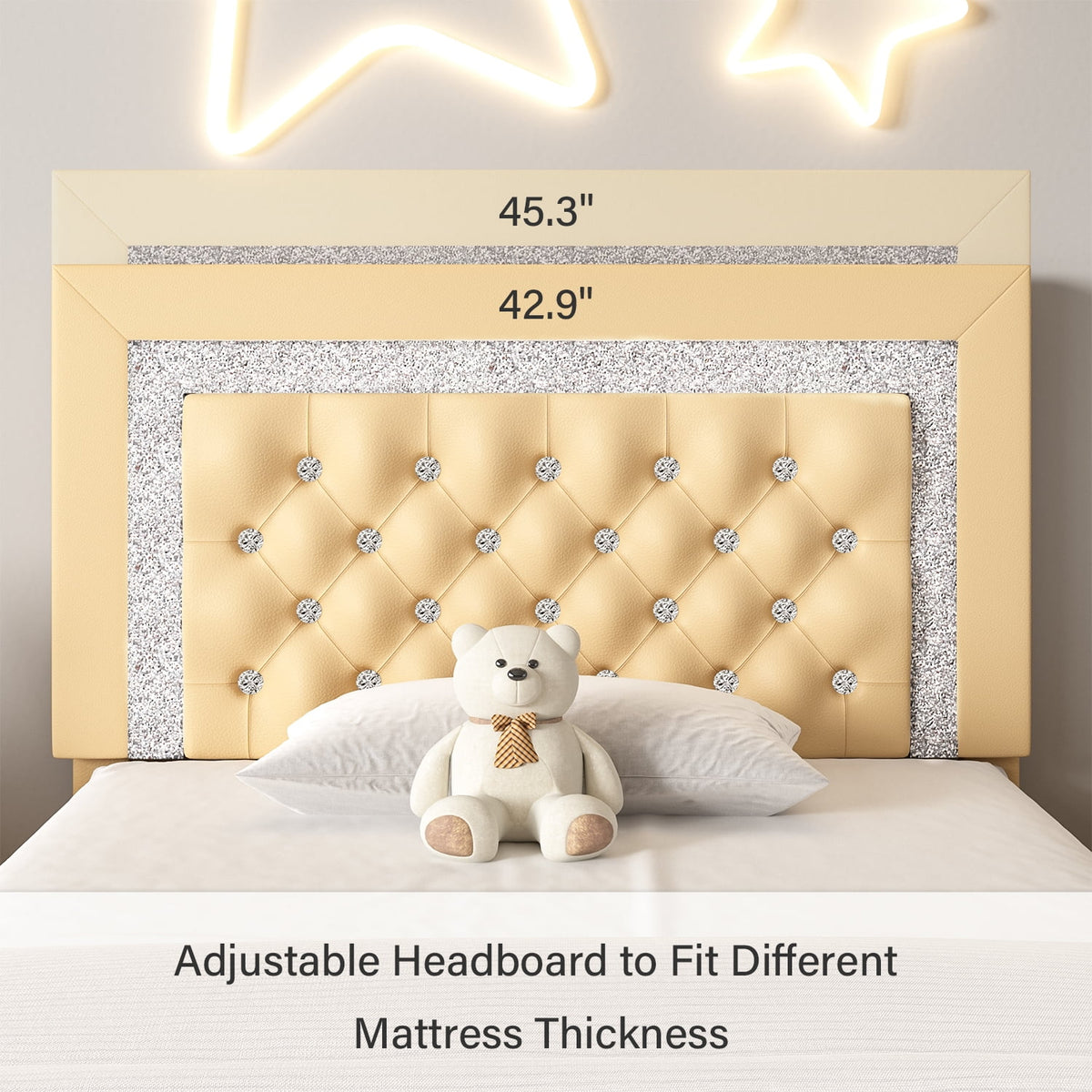 Black Twin Size Upholstered Platform Bed Frame with Headboard K1956