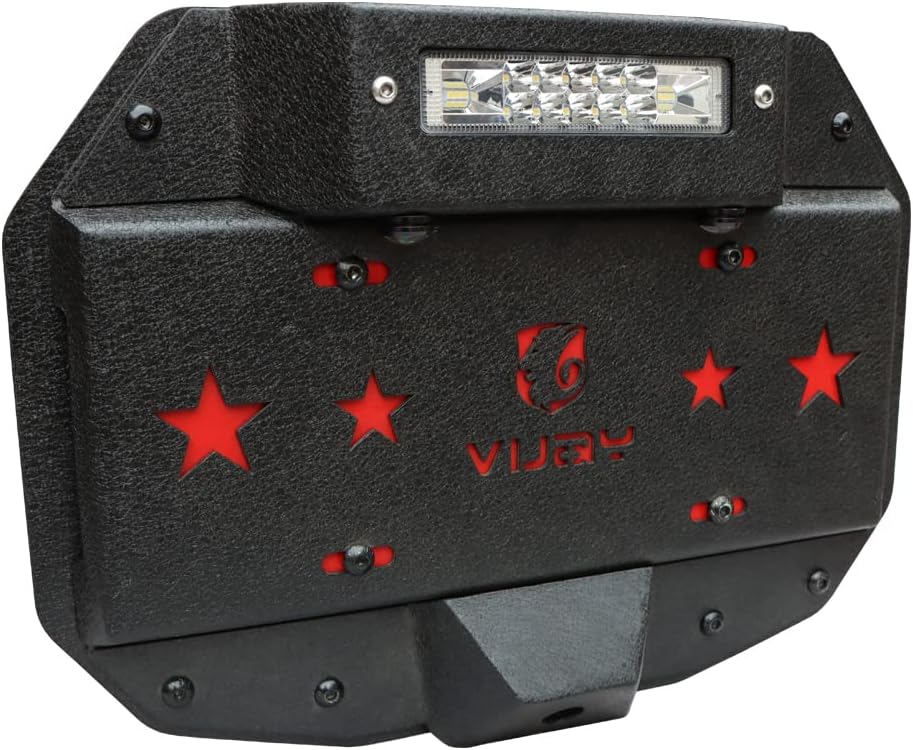 Spare Tire Delete License Plate Relocation Kit with Third Brake Light and Rear Camera Mounting Holes P1163