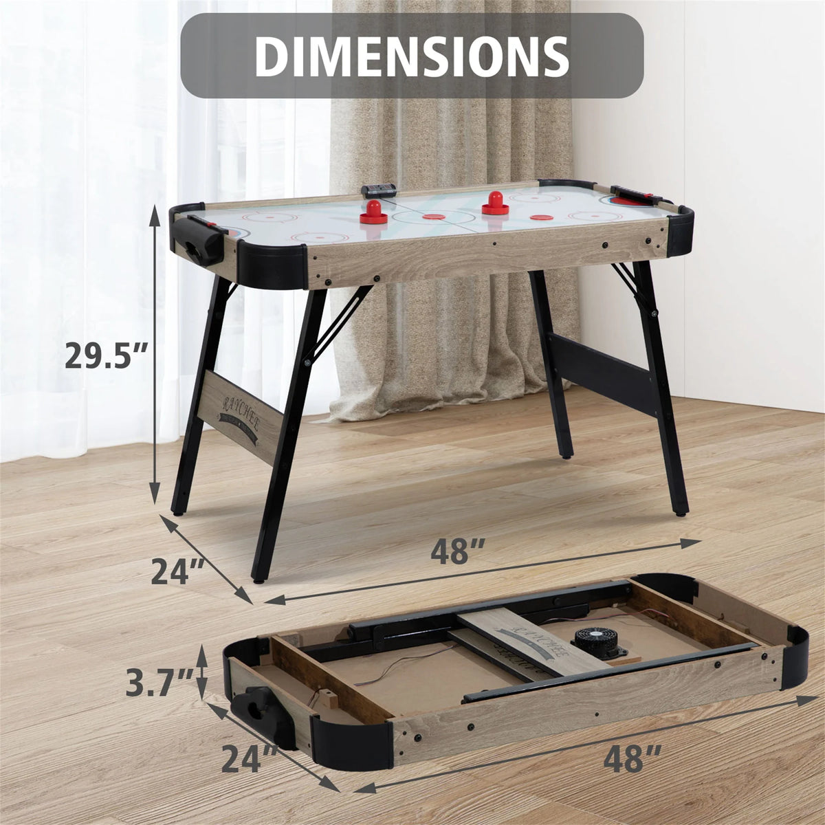 48in Foldable Air Powered Hockey Table with LED Scoreboard T91191