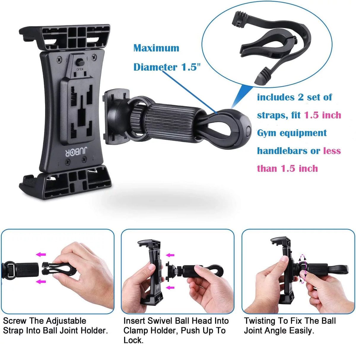 Tablet Holder Mount for Bike Treadmill Exercise Bicycle Q6772