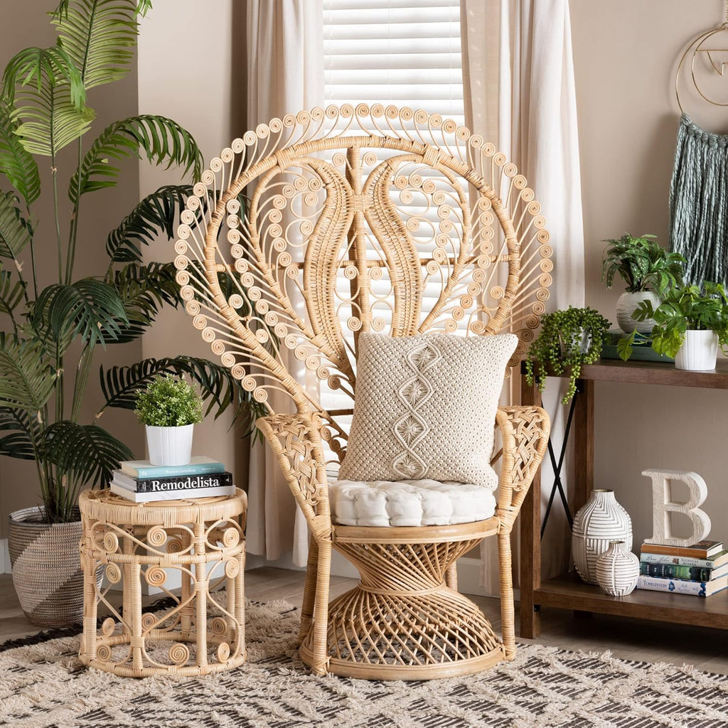 Oversized Natural Rattan Peacock Chair H9434