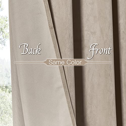 Grey Velvet Curtains 108 inch, 2 Pcs B40632