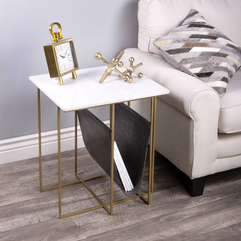 Marble Leather Magazine Table O378242