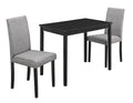 3 Piece Black & Grey Linen Dining Chair Set L756991
