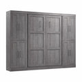 Bark Gray Full Murphy Bed with Storage Cabinets G914899