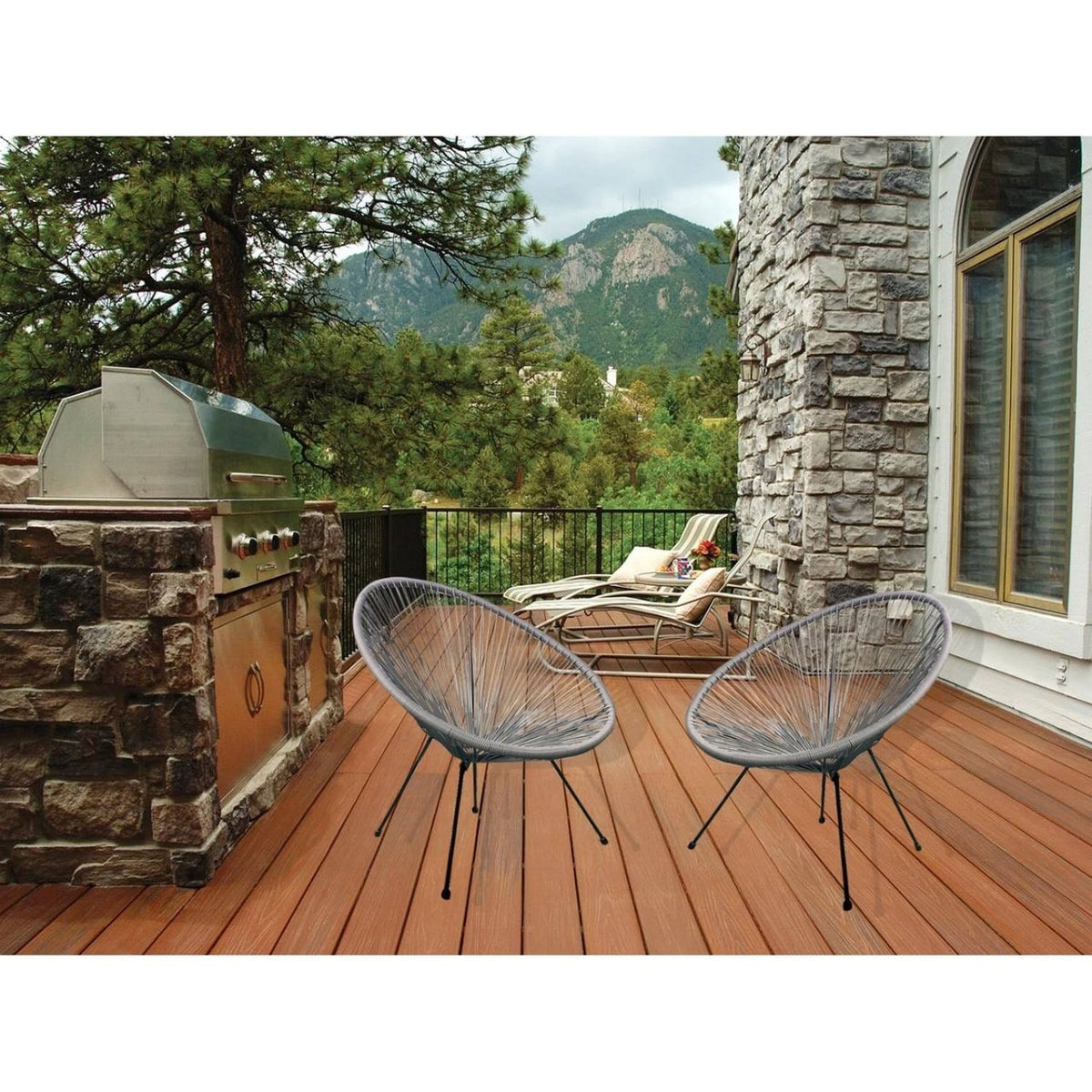 Black Acapulco Chair 4pc Set P847935