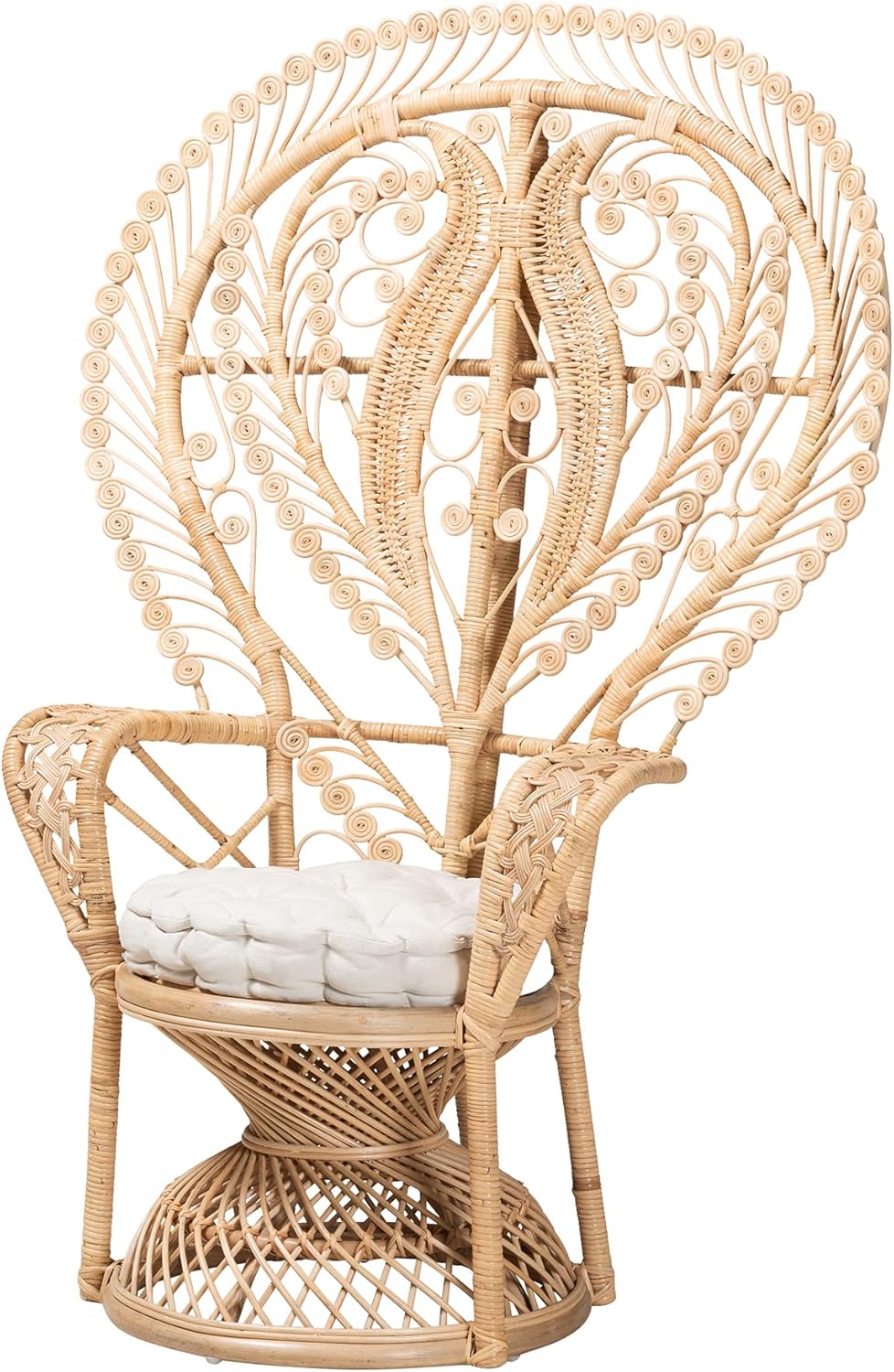 Oversized Natural Rattan Peacock Chair H9434