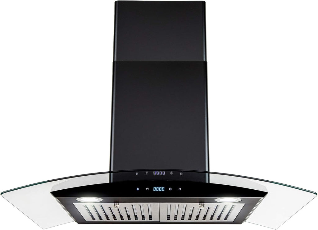 30 in Black Painted Stainless Steel Convertible Wall Mount Range Hood C9991
