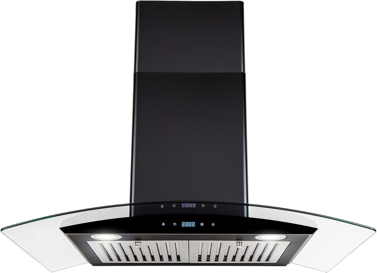 30 in Black Painted Stainless Steel Convertible Wall Mount Range Hood C9991