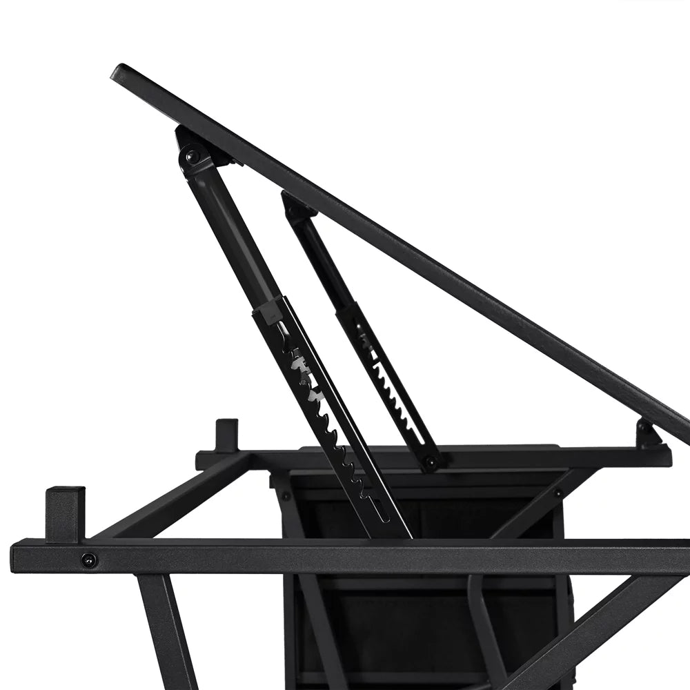Black Adjustable Drafting Table with Storage Drawers and Stool S657196