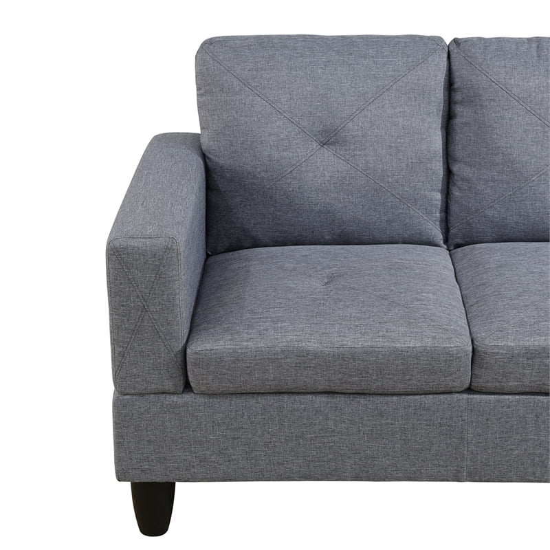 Microfiber Fabric Right Facing Sectional Grey T23621