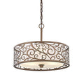 3-Light Burnished Gold Pendant Frosted Glass Y1318