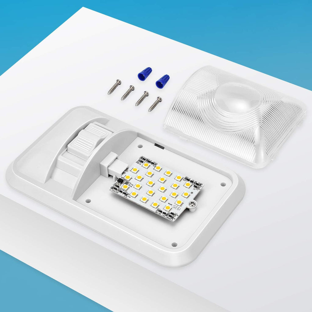 12V LED RV Ceiling Dome Light, Natural White 4000-4500K, Pack of 2 K79303