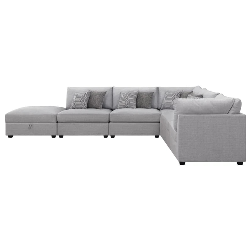 Gray 6-piece Fabric Upholstered Modular Sectional D161048