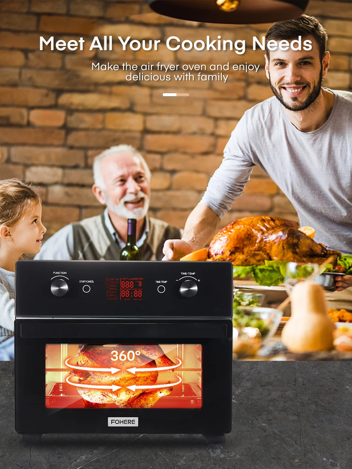 20QT Convection Air Fryer Toaster Oven Combo T1809