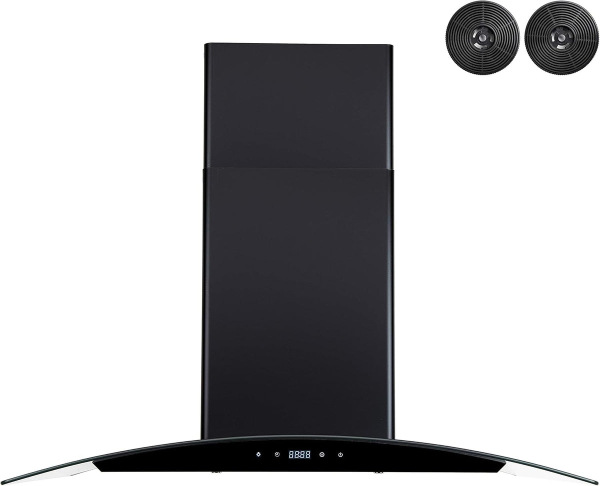30 in Black Painted Stainless Steel Convertible Wall Mount Range Hood C9991