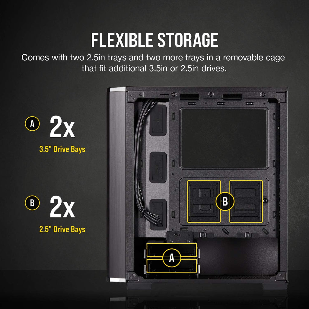 Black Tempered Glass Mid-Tower ATX Gaming Case J101273