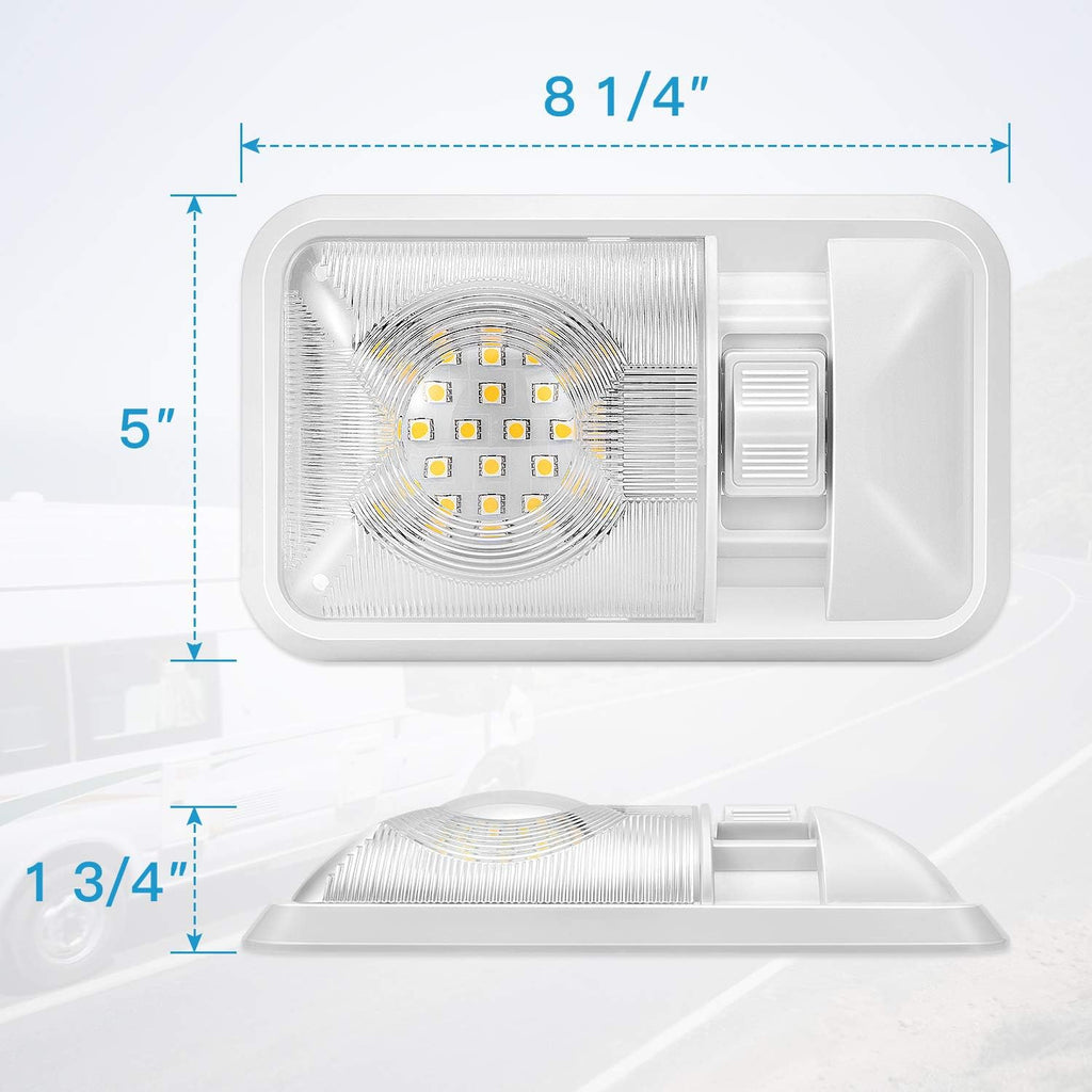 12V LED RV Ceiling Dome Light, Natural White 4000-4500K, Pack of 2 K79303