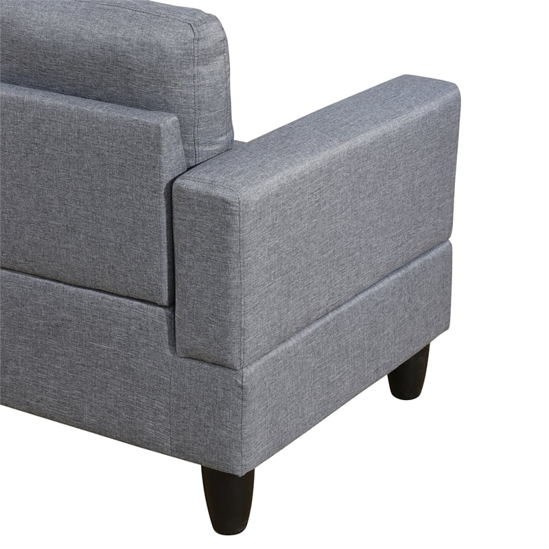 Microfiber Fabric Right Facing Sectional Grey T23621