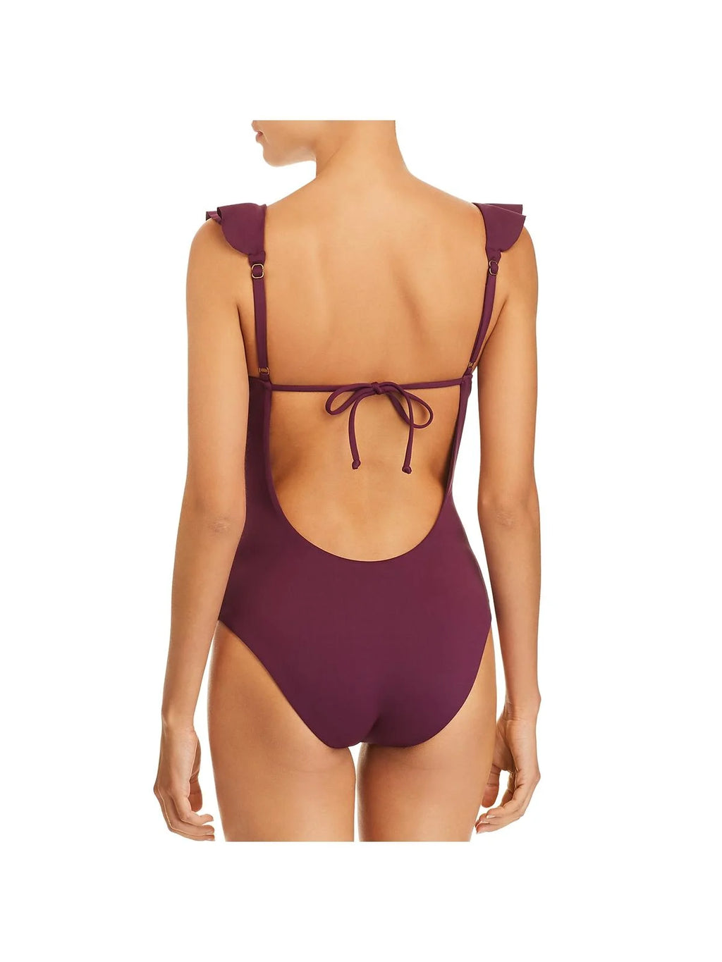 Ruffle Plunging One-Piece Swimsuit X404