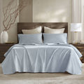 Blue Cal King 4 Pieces Sateen Sheet Set S45712