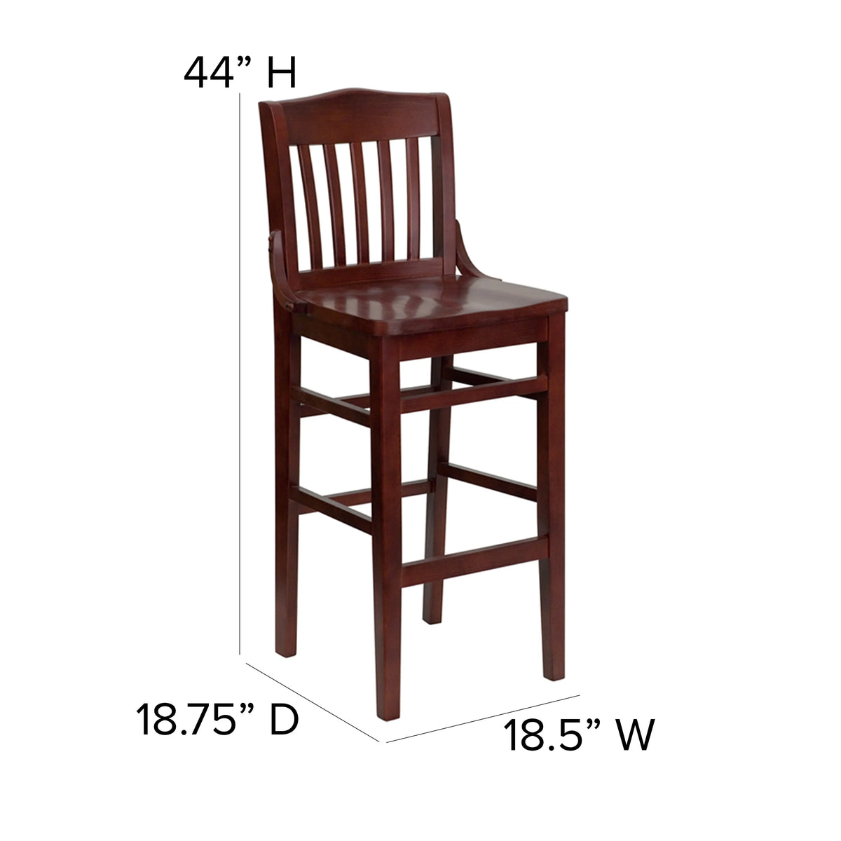 Wood Restaurant Dining Barstool U773308
