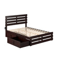 Espresso Wood Full Bed with Footboard and 2 Drawers S45703