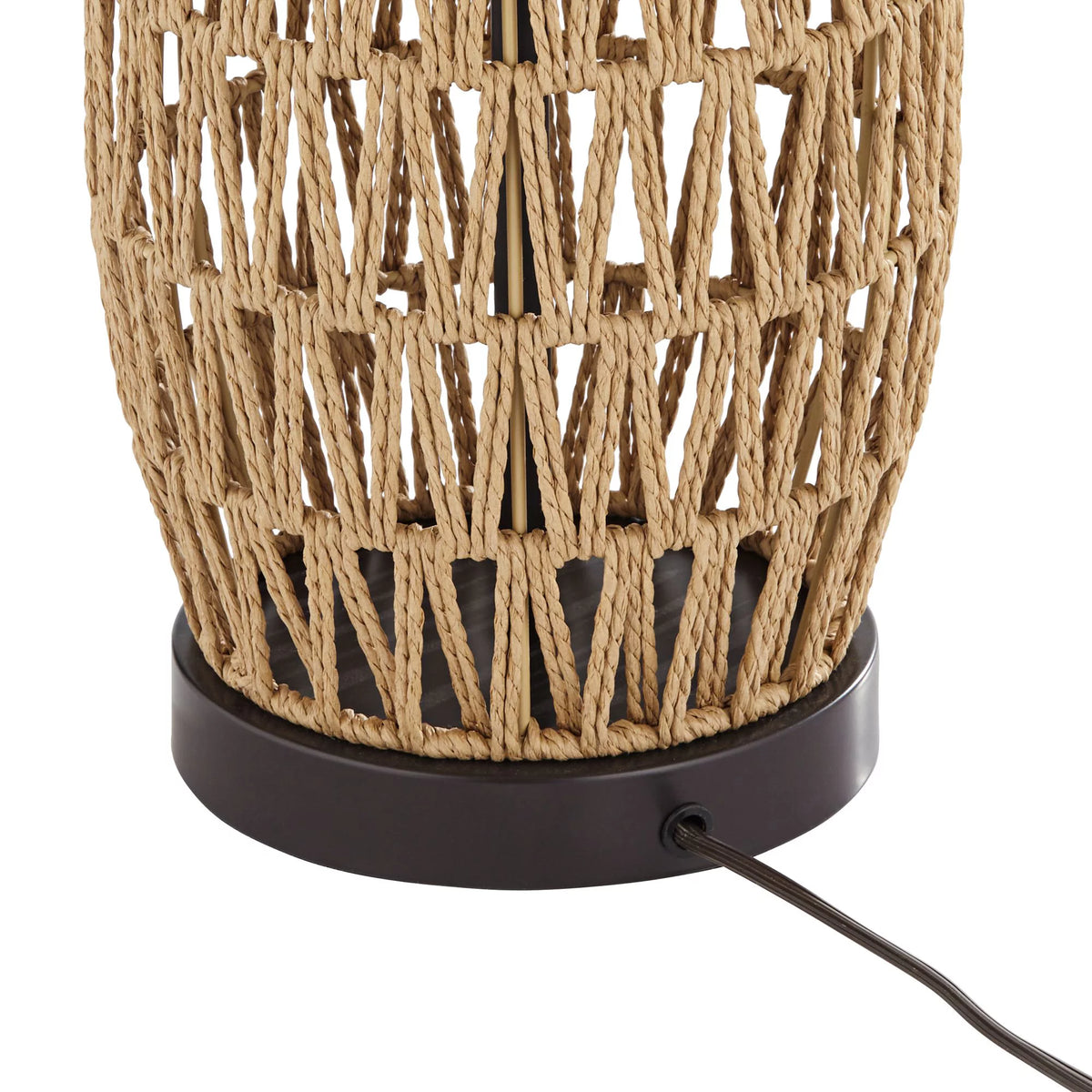 Set of 2 29" Tall Natural Rattan Wicker Table Lamps L890