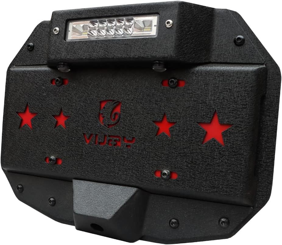 Spare Tire Delete License Plate Relocation Kit with Third Brake Light and Rear Camera Mounting Holes P1163