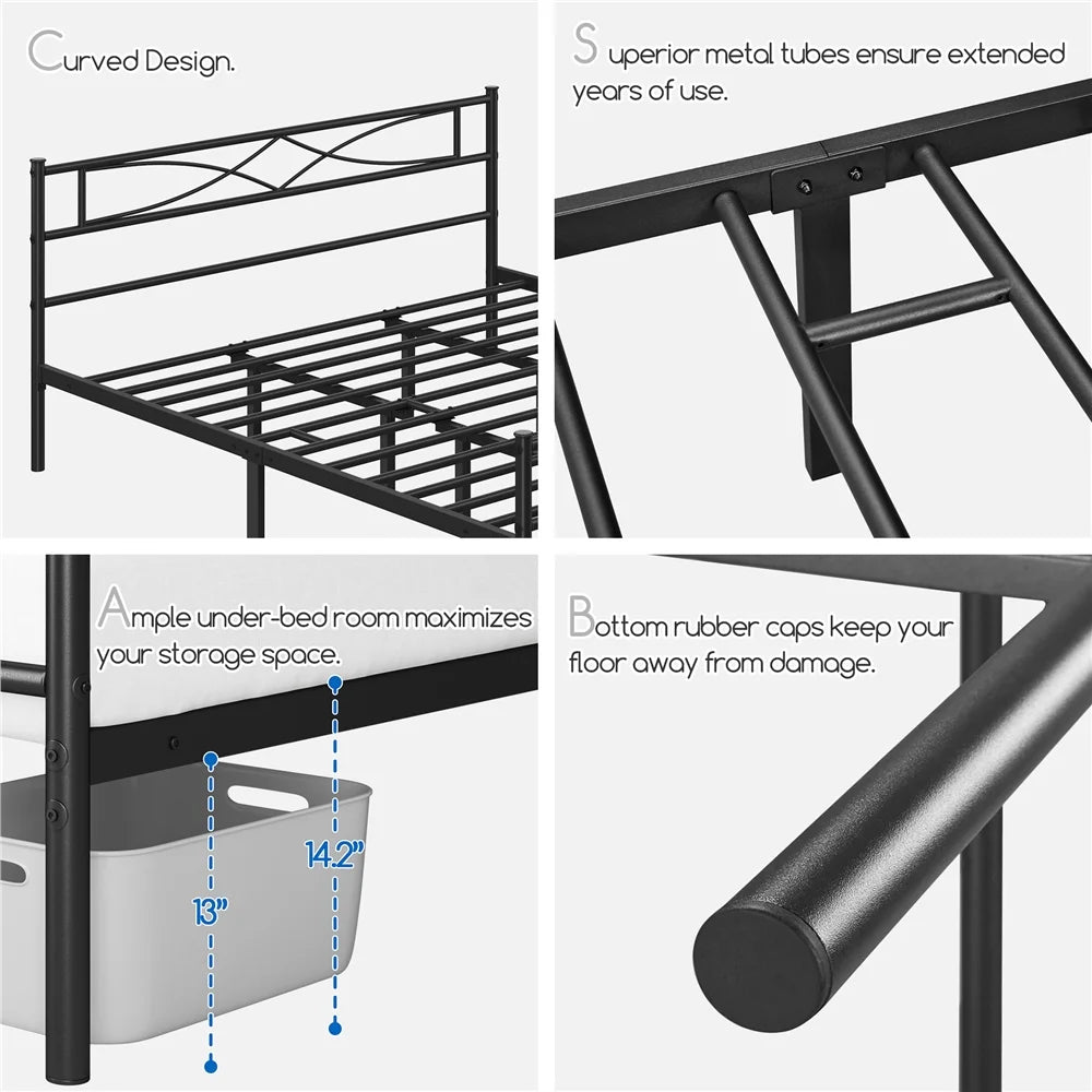 Metal King Bed Frame with Headboard and Footboard C185