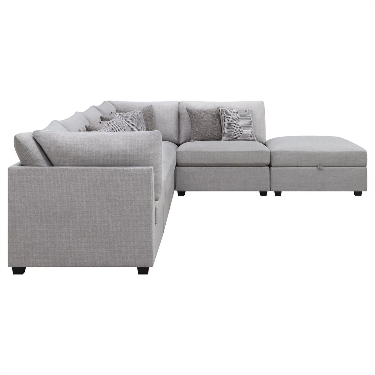 Gray 6-piece Fabric Upholstered Modular Sectional D161048