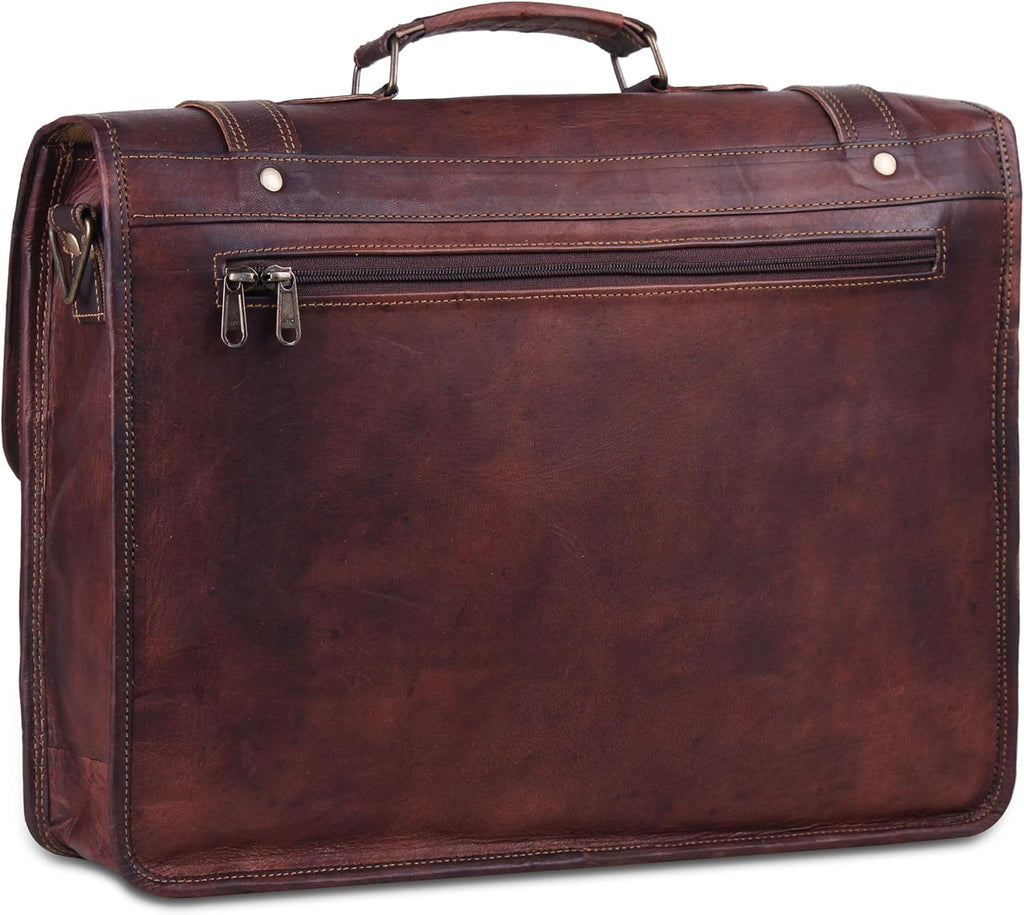 Distressed Leather Messenger Bag Satchel (13 X 18) H39350