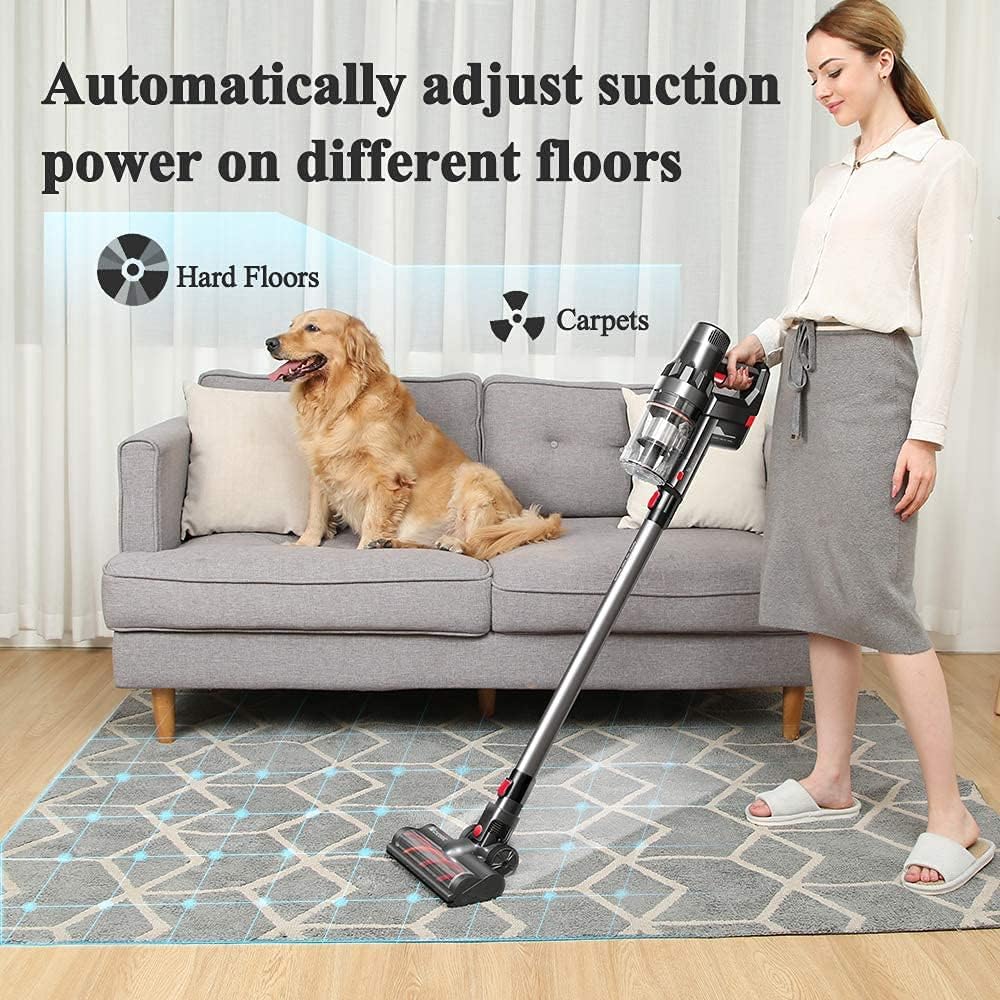 Gray Cordless Stick Vacuum with Removable Battery E706