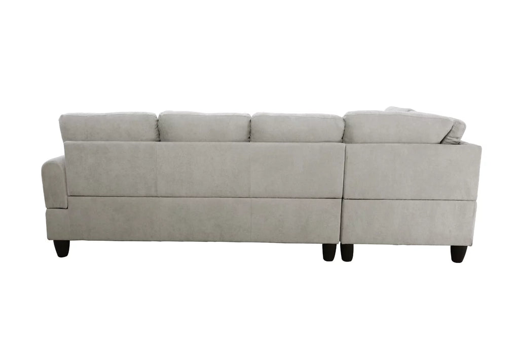 2 Pieces Grey L Shaped Sectional Sofa with Chaise X798193