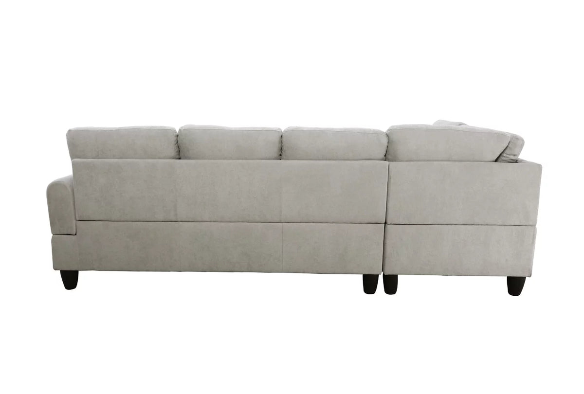 2 Pieces Grey L Shaped Sectional Sofa with Chaise X798193