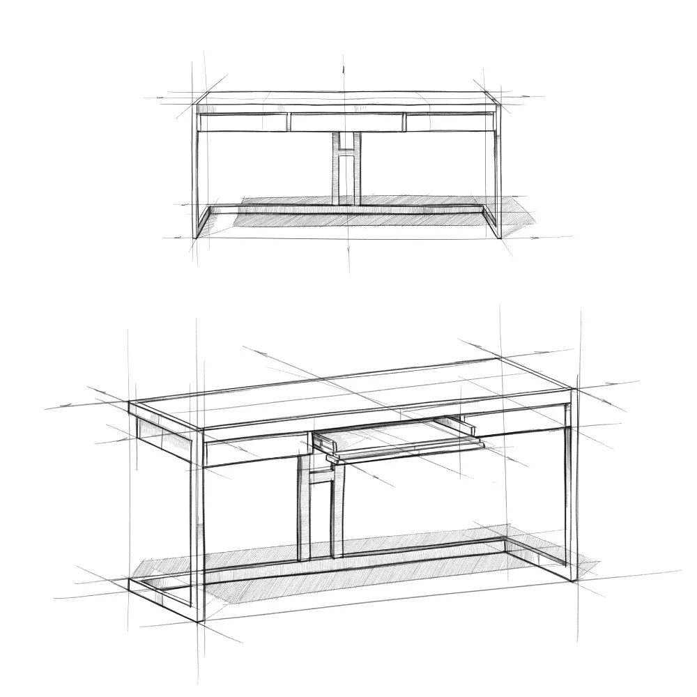 72 inch Wide Solid Acacia Wood Desk L1571