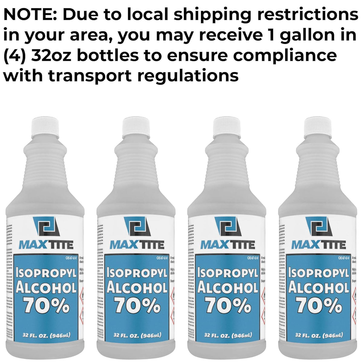 Isopropyl Alcohol 70% 4 Gallons (32oz, 16 Pack) Pack of 2 T274