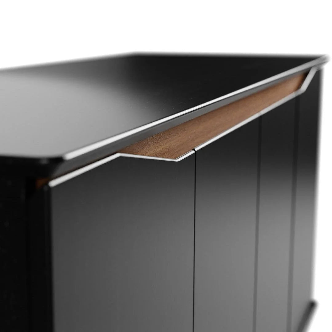 Black 4 Shelves Engineered Wood Sideboard H925