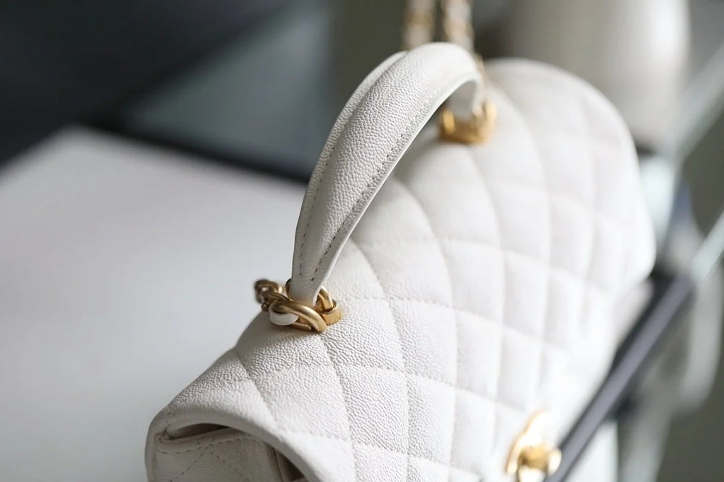 White Mini Flapbag With Top Handle L798168